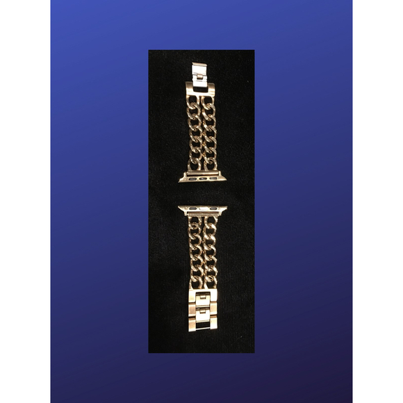 KADES Goldtone Double Strand Curb Link Apple Watch Strap, fits 42mm, NWOB - Picture 2 of 2